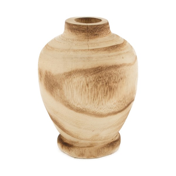Deko Vase aus naturbelassenem Holz Ø13x18cm